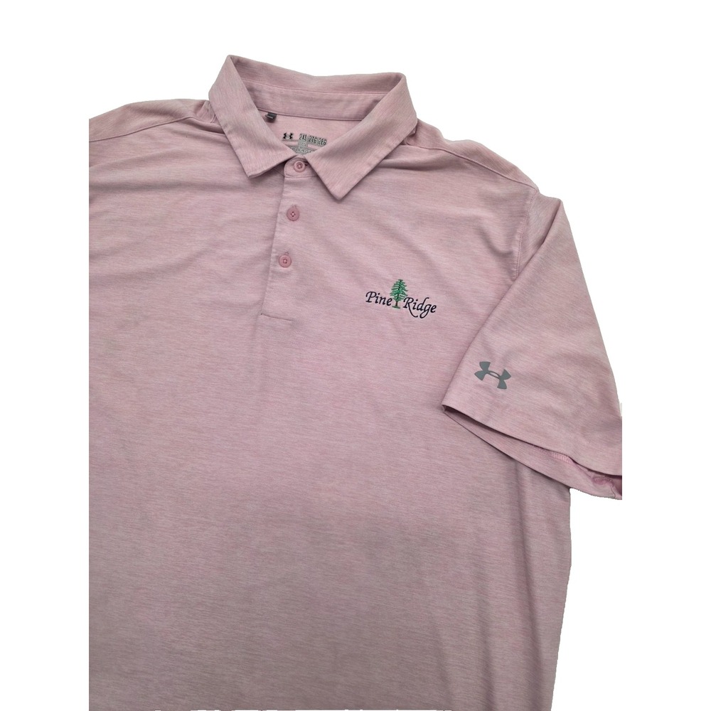 Pine Ridge Golf Under Armour Loose Heatgear Pink Polo Men's Shirt - 2XL